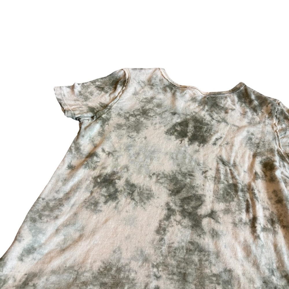 We The Free Riptide Tie Dye T-Shirt Short Sleeve Moss Green Cotton Linen Small - Picture 11 of 12